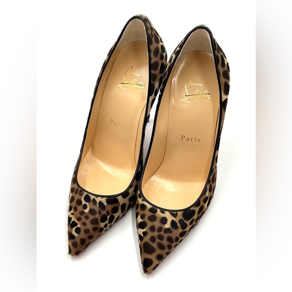 Christian Louboutin Leopard Kate 100 Pony Heels - Picture 3 of 7